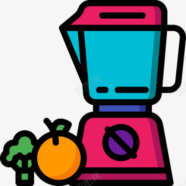 冰沙饮食和营养4线性颜色图标图标