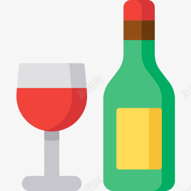 葡萄酒新年37平淡图标图标