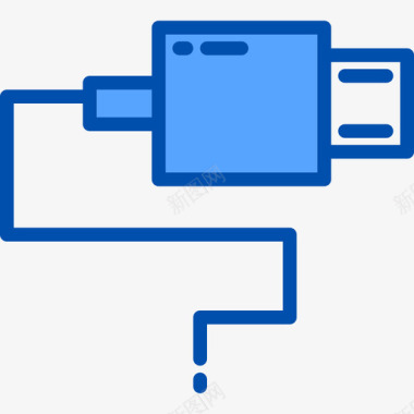 Usb电缆能源生态4蓝色图标图标