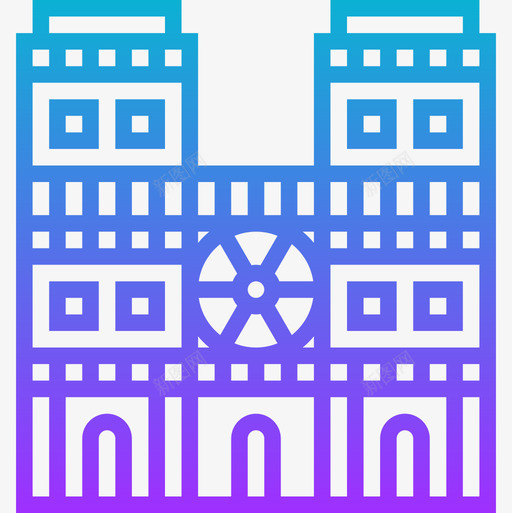 法国圣母院图标svg_新图网 https://ixintu.com 法国圣母院