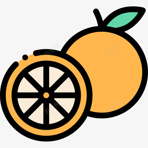 橙色美食19线性颜色图标svg_新图网 https://ixintu.com 橙色 线性颜色 美食19