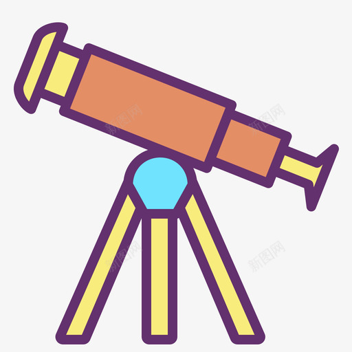 望远镜教育195线性彩色图标svg_新图网 https://ixintu.com 教育195 望远镜 线性彩色