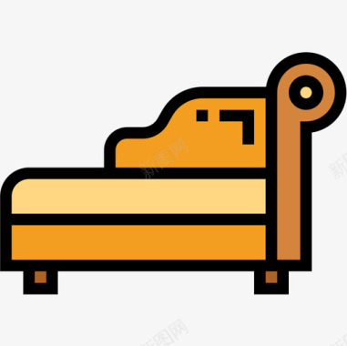 躺椅家具103线性颜色图标图标