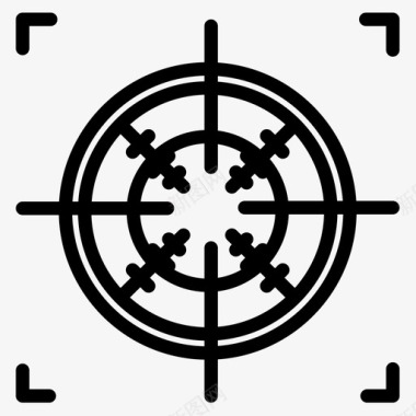 十字准星军用25直线型图标图标