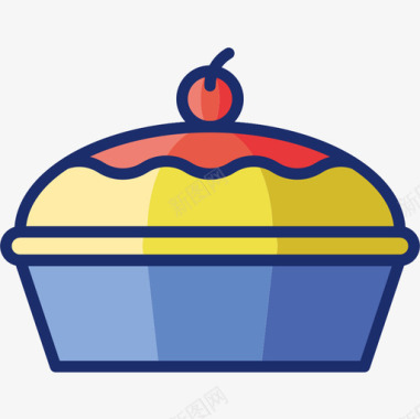 馅饼食品饮料7线性颜色图标图标
