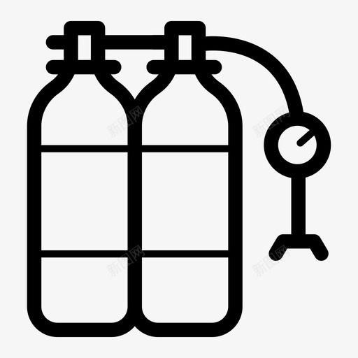 氧气呼吸气体图标svg_新图网 https://ixintu.com 医疗 医院 呼吸 气体 气瓶 氧气