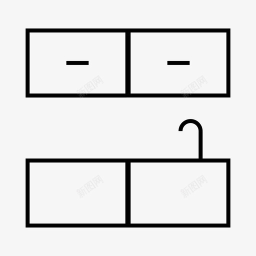 厨房用具橱柜抽屉图标svg_新图网 https://ixintu.com 厨房家具 厨房用具 室内 家具 抽屉 橱柜