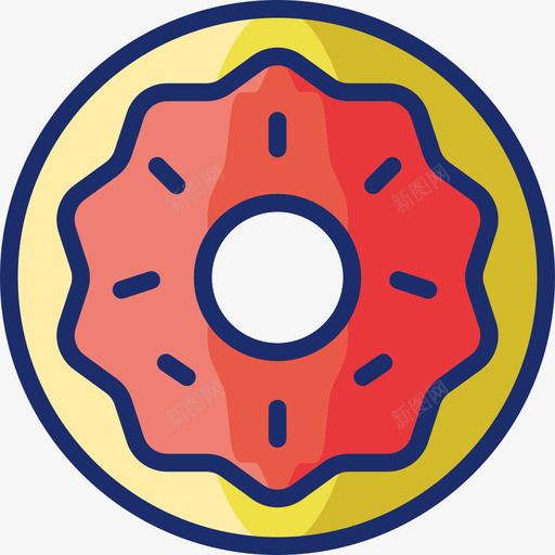 甜甜圈食品饮料7线性颜色图标svg_新图网 https://ixintu.com 甜甜圈 线性颜色 食品饮料7