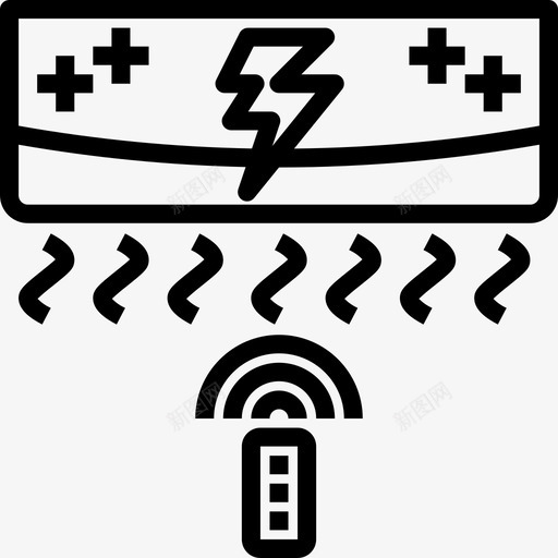 空调电5线性图标svg_新图网 https://ixintu.com 电5 空调 线性