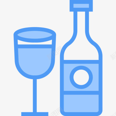 葡萄酒饮料21蓝色图标图标