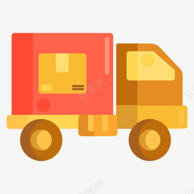 送货卡车物流67扁平图标图标