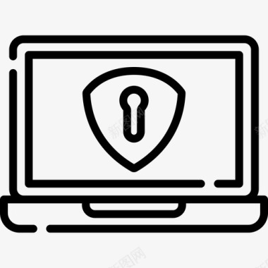 计算机保护安全13线性图标图标