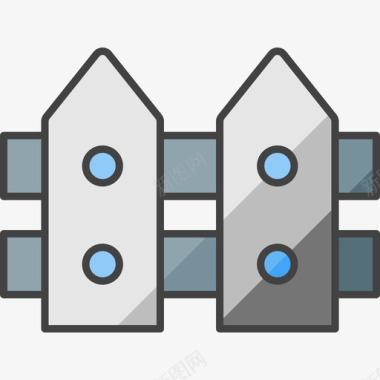 栅栏房地产101线性颜色图标图标
