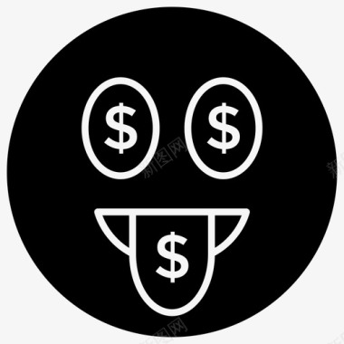 钱嘴脸表情符号情感图标图标