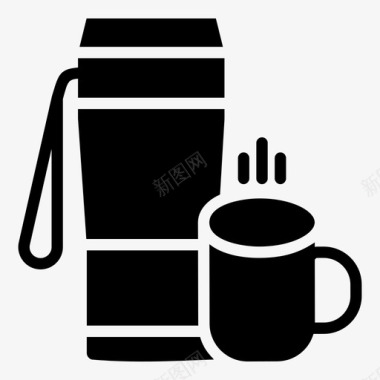 茶壶热茶渗滤器图标图标