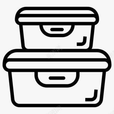 可重复使用的容器盒子一次性盒子图标图标