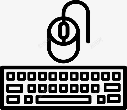 电脑键盘鼠标图标svg_新图网 https://ixintu.com 图标 教育 电脑 系统 线图 键盘 鼠标