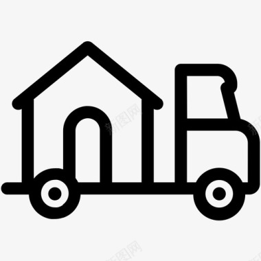 搬家房子财产图标图标