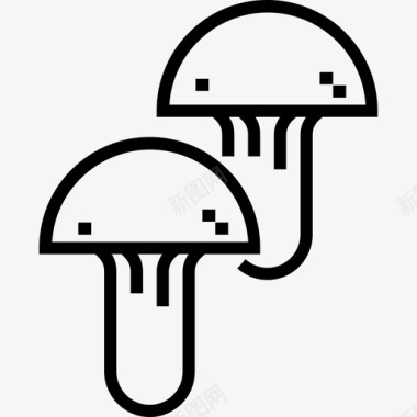 蘑菇秋41线形图标图标