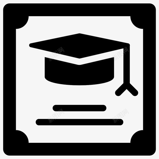 毕业成就证书图标svg_新图网 https://ixintu.com 图标 学位 成就 毕业 终极 行为 证书 雕文