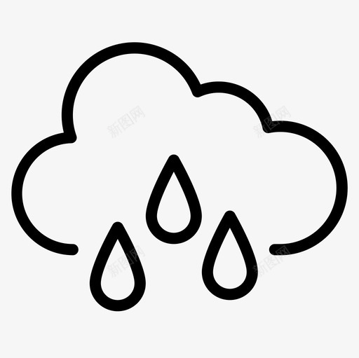 多雨天气160轮廓图标svg_新图网 https://ixintu.com 多雨 天气 轮廓