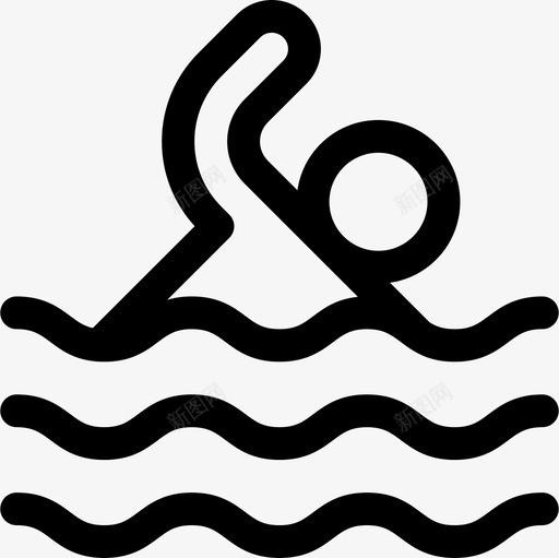 游泳活跃的生活方式23线性图标svg_新图网 https://ixintu.com 活跃 游泳 生活方式 线性