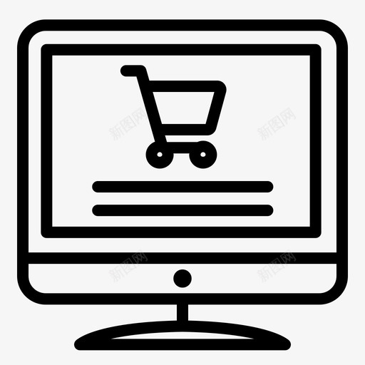 网上购物电脑网店图标svg_新图网 https://ixintu.com 付款 电脑 网上购物 网店