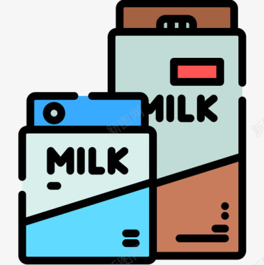 牛奶献血17原色图标图标