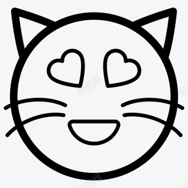 心眼猫表情符号情感图标图标