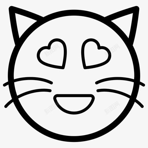 心眼猫表情符号情感图标svg_新图网 https://ixintu.com 向量 图标 心眼 情感 符号 表情