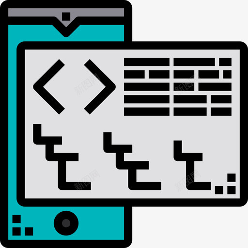 移动网页和开发27线颜色图标svg_新图网 https://ixintu.com 开发 移动 网页设计 颜色