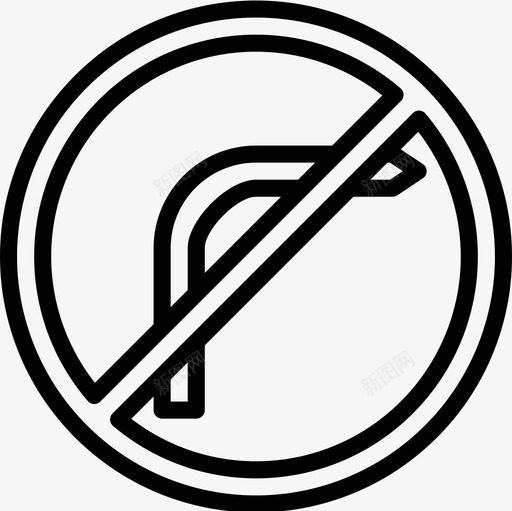 禁止右转英国路标直线图标svg_新图网 https://ixintu.com 右转 直线 禁止 英国 路标