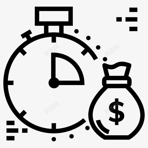 时间就是金钱商业时间计划图标svg_新图网 https://ixintu.com 商业时间 战略和管理线图标 时间就是金钱 生产力 省钱 计划