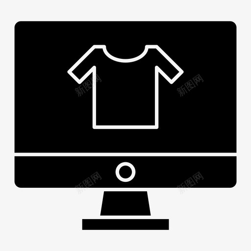 显示器电脑在线图标svg_新图网 https://ixintu.com 在线 显示器 电脑 衣服购物固体 衬衫