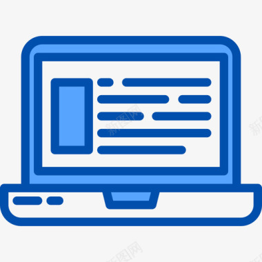 笔记本电脑网络平面4蓝色图标图标