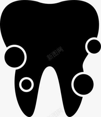 牙齿清洁牙齿龋齿图标图标