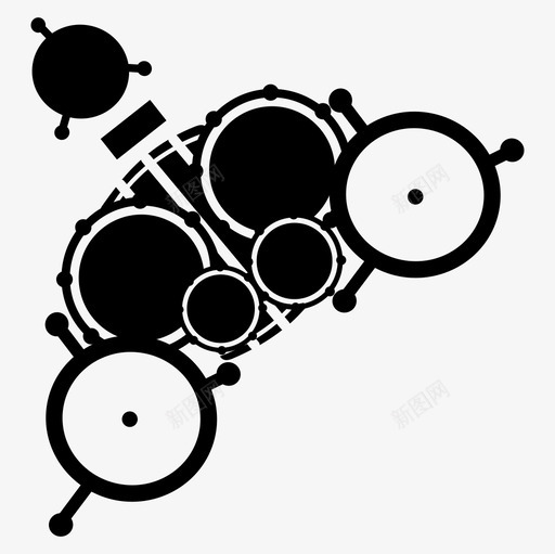 鼓乐队乐器图标svg_新图网 https://ixintu.com 乐器 乐队 工具箱 打击乐器