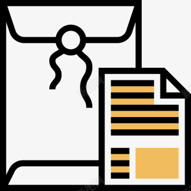 文档邮政要素5黄色阴影图标图标