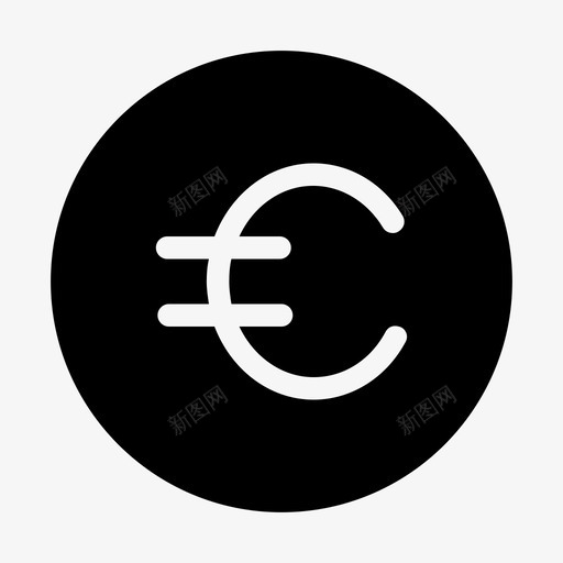 欧元货币购物图标svg_新图网 https://ixintu.com 填充 欧元 箭头 货币 购物