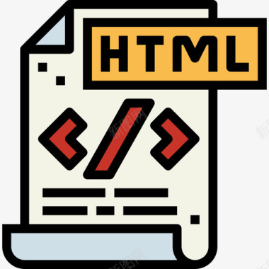 Html文件和文档45线性颜色图标图标