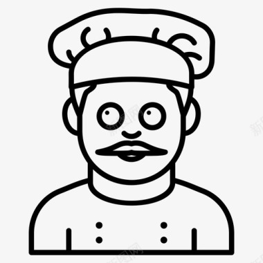 男厨师化身角色图标图标