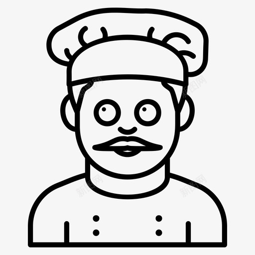 男厨师化身角色图标svg_新图网 https://ixintu.com 人类 化身 男厨师 表情符号线向量图标 角色