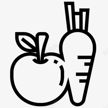 蔬菜苹果胡萝卜图标图标