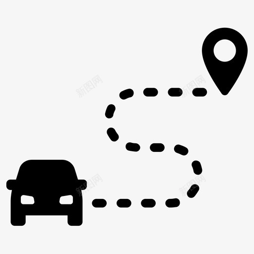 旅行目的地旅程图标svg_新图网 https://ixintu.com 旅程 旅行 汽车 目的地 路线