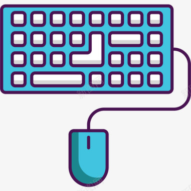 键盘计算机科学3线性颜色图标图标