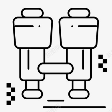 露营双筒望远镜探索图标图标