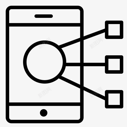 连接设备手机图标svg_新图网 https://ixintu.com 共享 手机 智能手机 网络和社交媒体 设备 连接
