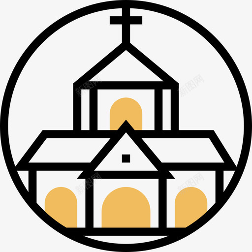 教堂城市元素5黄色阴影图标svg_新图网 https://ixintu.com 元素 城市 教堂 阴影 黄色