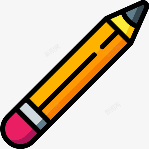 铅笔实用工具6线颜色图标svg_新图网 https://ixintu.com 实用工具6 线颜色 铅笔