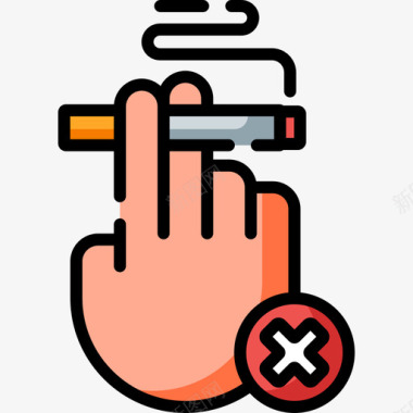 戒烟戒烟9线性颜色图标图标